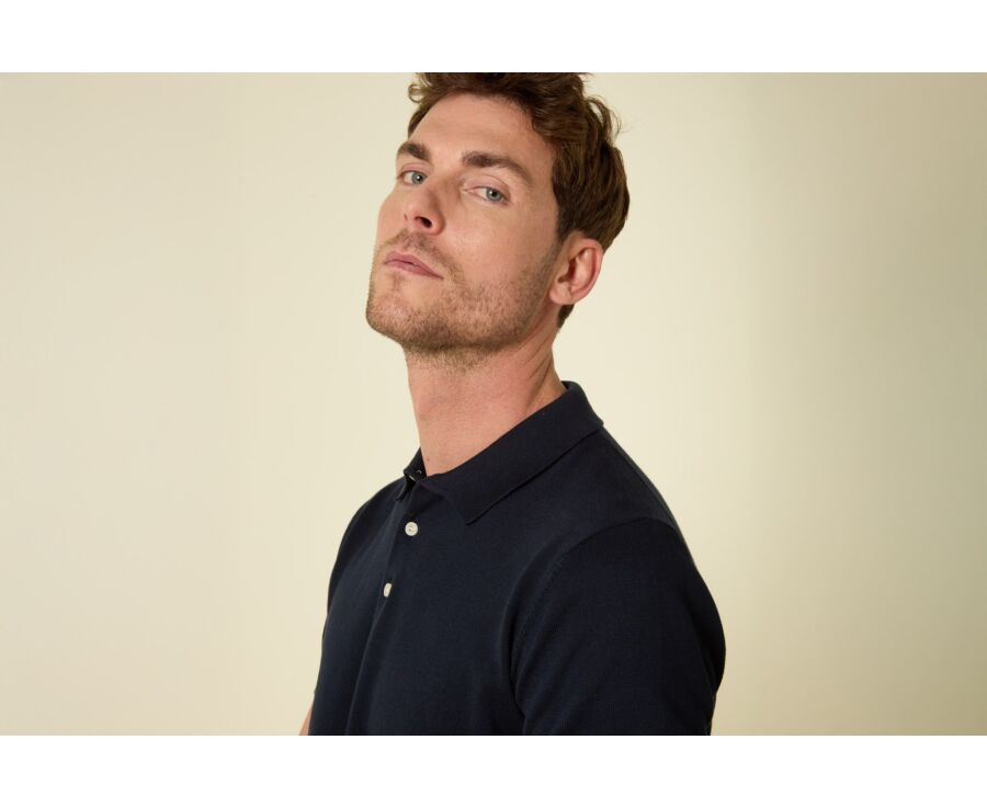 Navy men's polo shirt - BRAIDEN
