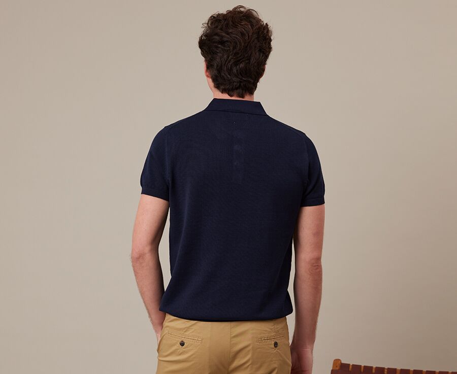 Navy men's polo shirt - BRAIDEN
