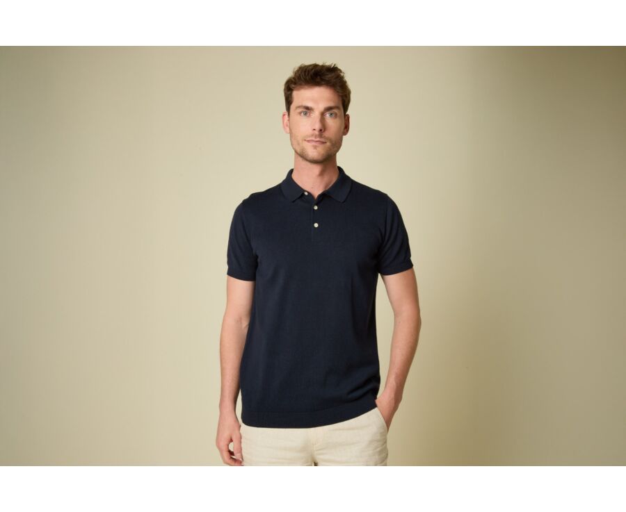 Navy men's polo shirt - BRAIDEN