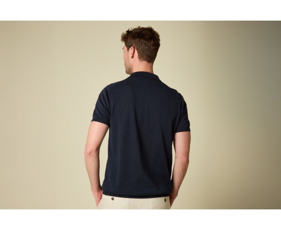 Navy men's polo shirt - BRAIDEN