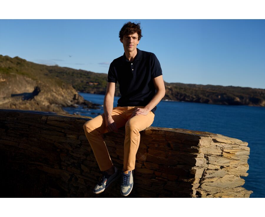Navy men's polo shirt - BRAIDEN