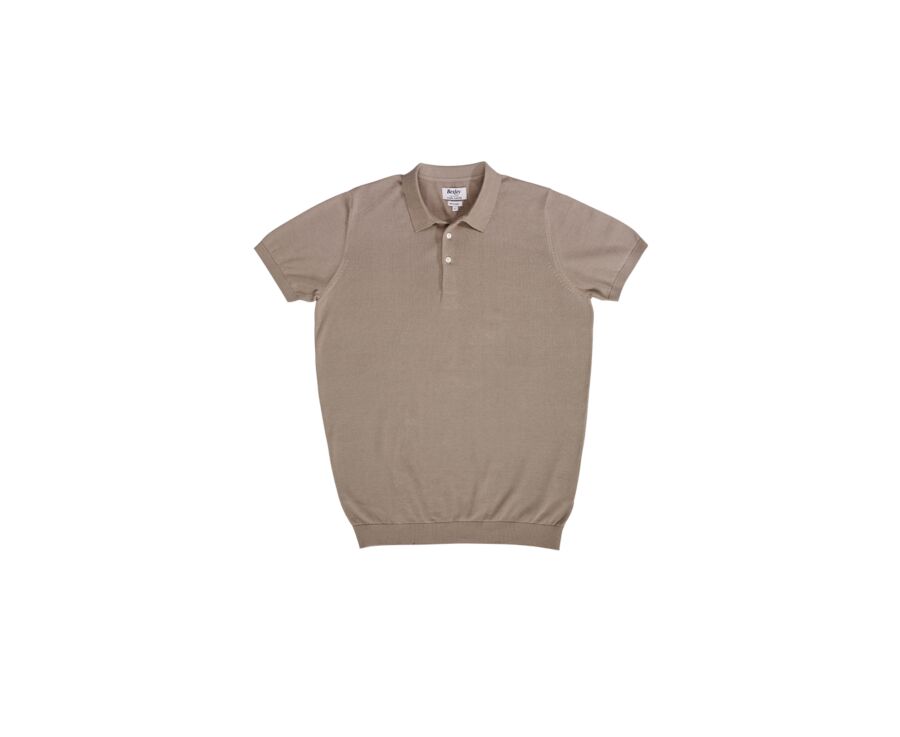 Taupe men's polo shirt - BRAIDEN