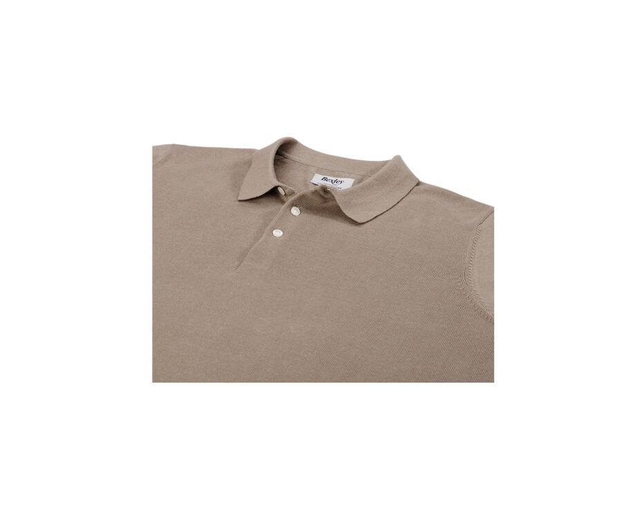 Taupe men's polo shirt - BRAIDEN