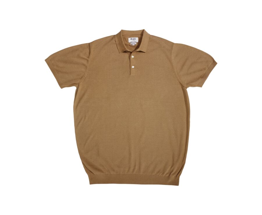 Men’s Dress Knit Polo Shirt  Camel - BRAIDEN
