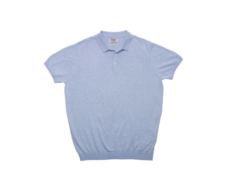 Men's light blue heathered polo - BRAIDEN