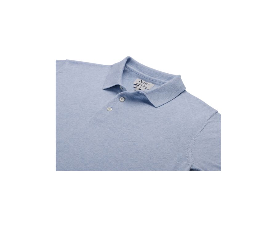Men's light blue heathered polo - BRAIDEN