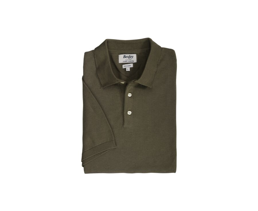 Green Khaki men's polo shirt - BRAIDEN
