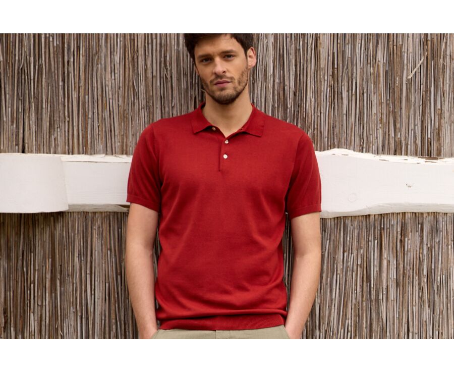 Dark Red men's polo shirt - BRAIDEN
