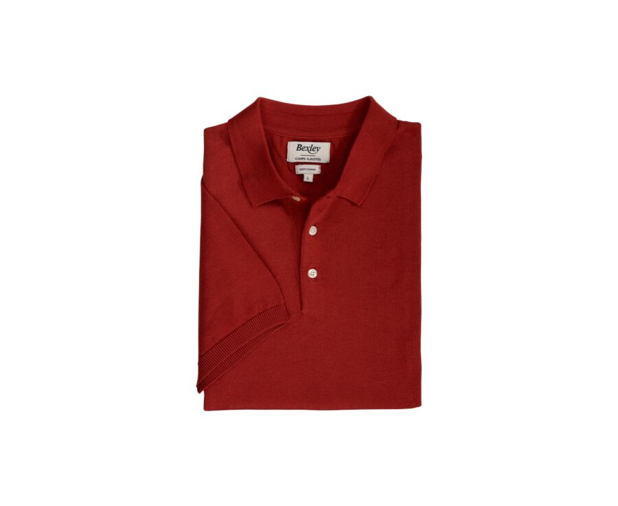 Dark Red men's polo shirt - BRAIDEN