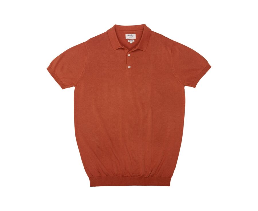 Men’s Dress Knit Polo Shirt Terracotta - BRAIDEN II