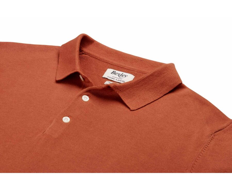 Men’s Dress Knit Polo Shirt Terracotta - BRAIDEN II