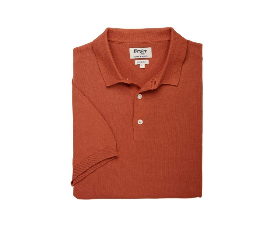 Men’s Dress Knit Polo Shirt Terracotta - BRAIDEN II