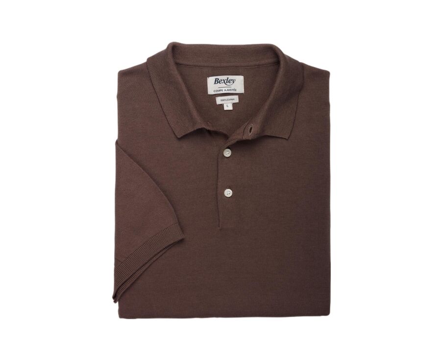 Men’s Dress Knit Polo Shirt Cocoa - BRAIDEN