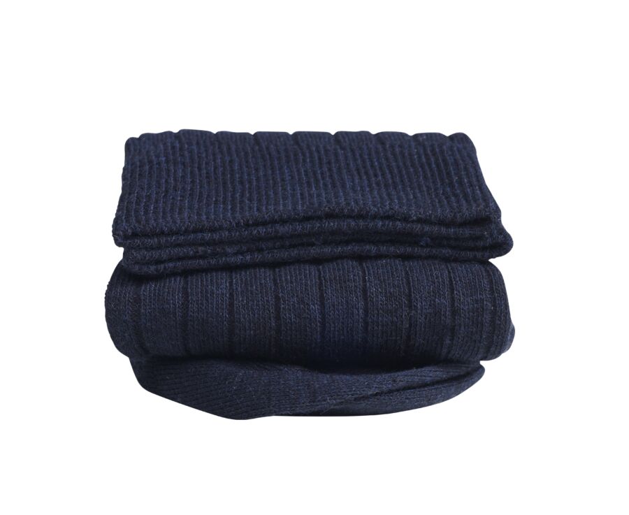 Men's Middle Navy cotton linen socks