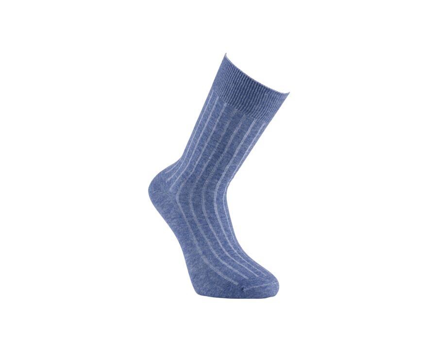 Men's Middle Blue melange cotton linen socks