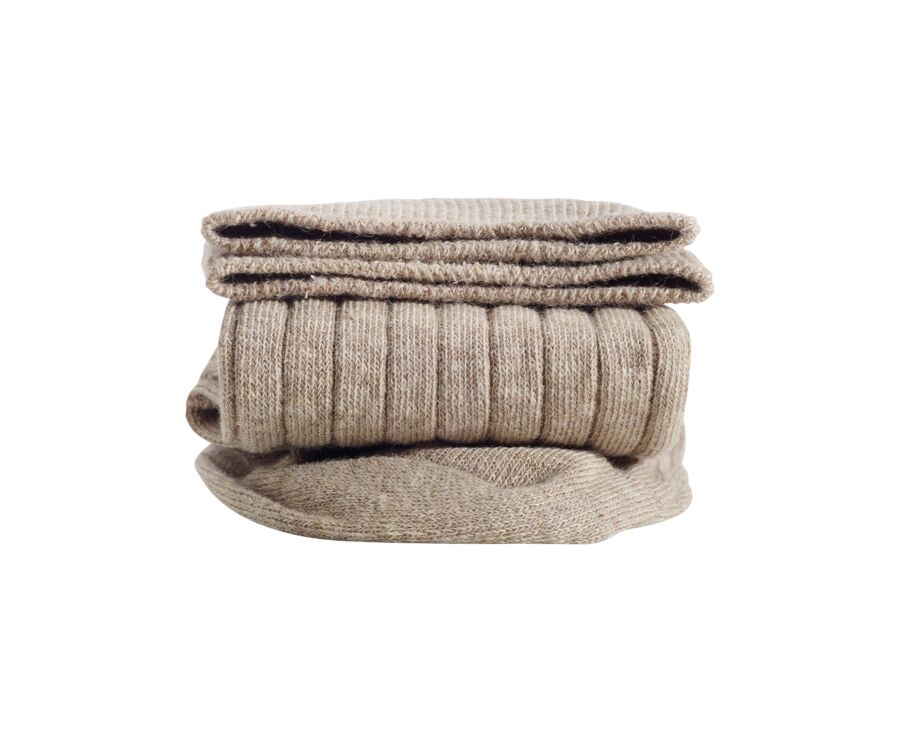 Men's Middle Khaki cotton linen socks