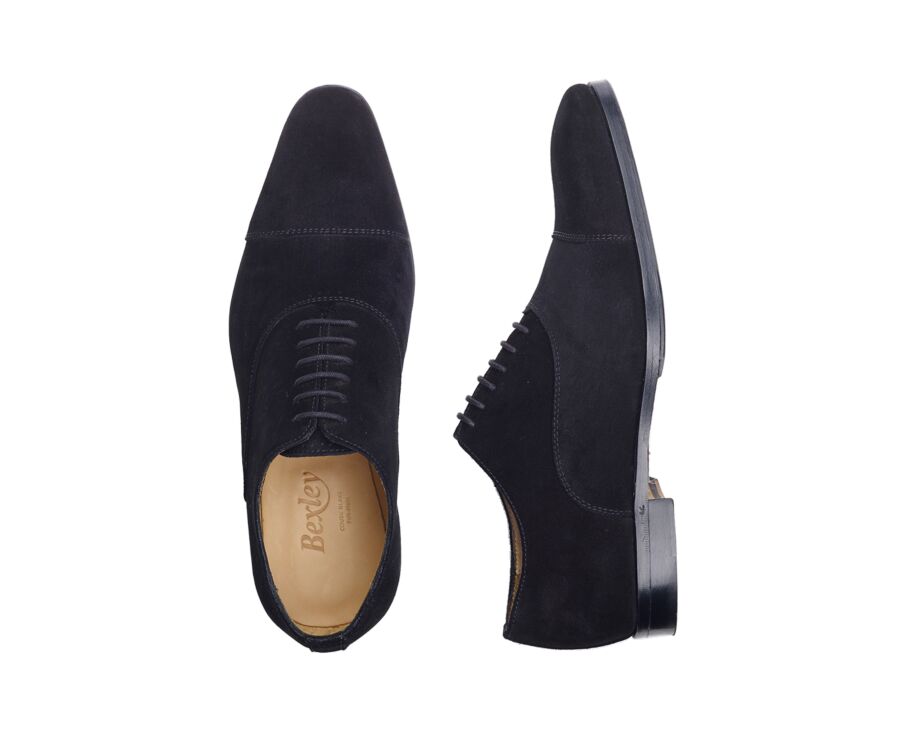 Black Suede Oxford shoes - Leather outsole with rubber pad - SPEZIA II PATIN