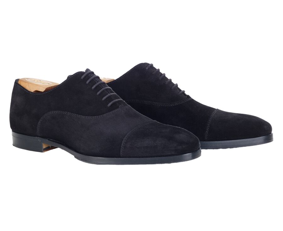 Black Suede Oxford shoes - Leather outsole with rubber pad - SPEZIA II PATIN