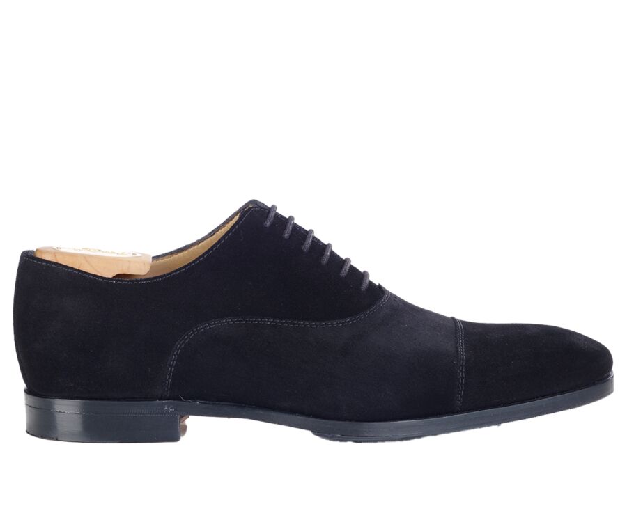 Black Suede Oxford shoes - Leather outsole with rubber pad - SPEZIA II PATIN