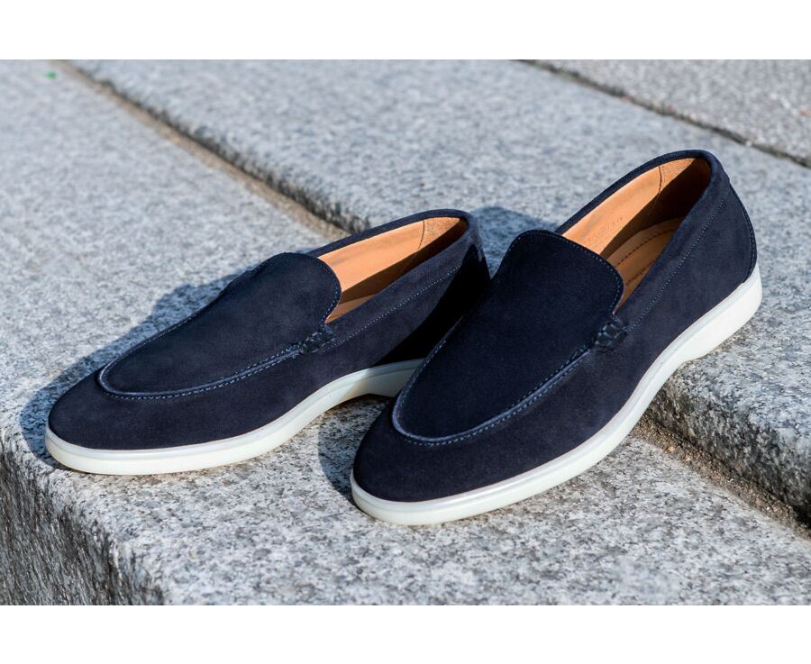 Navy Suede Men's loafers - MANASOTA III