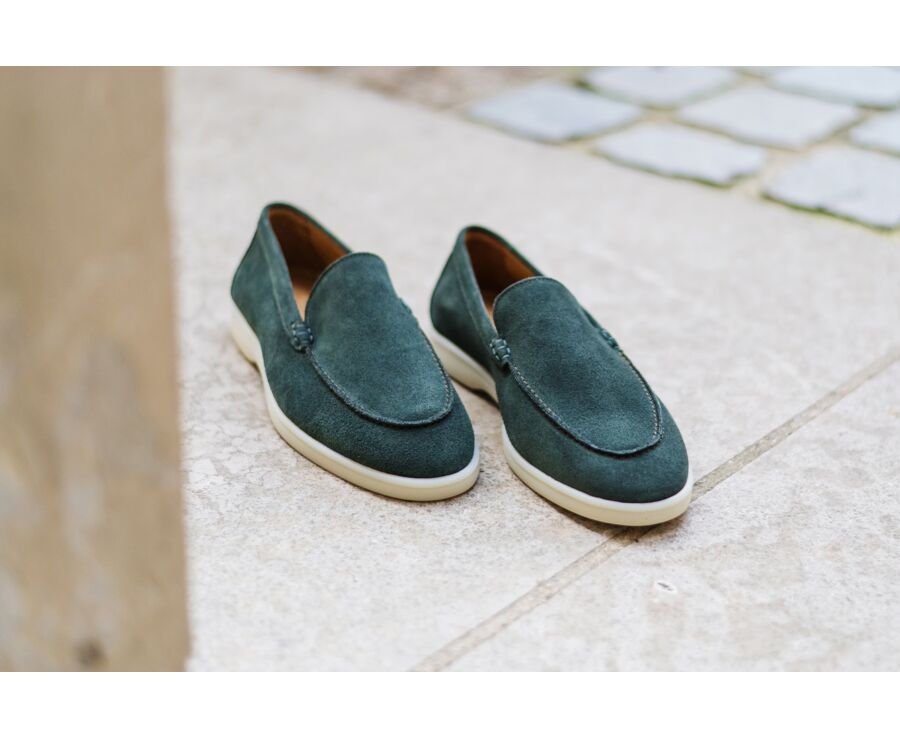 Dark Green Suade  Men's loafers - MANASOTA II