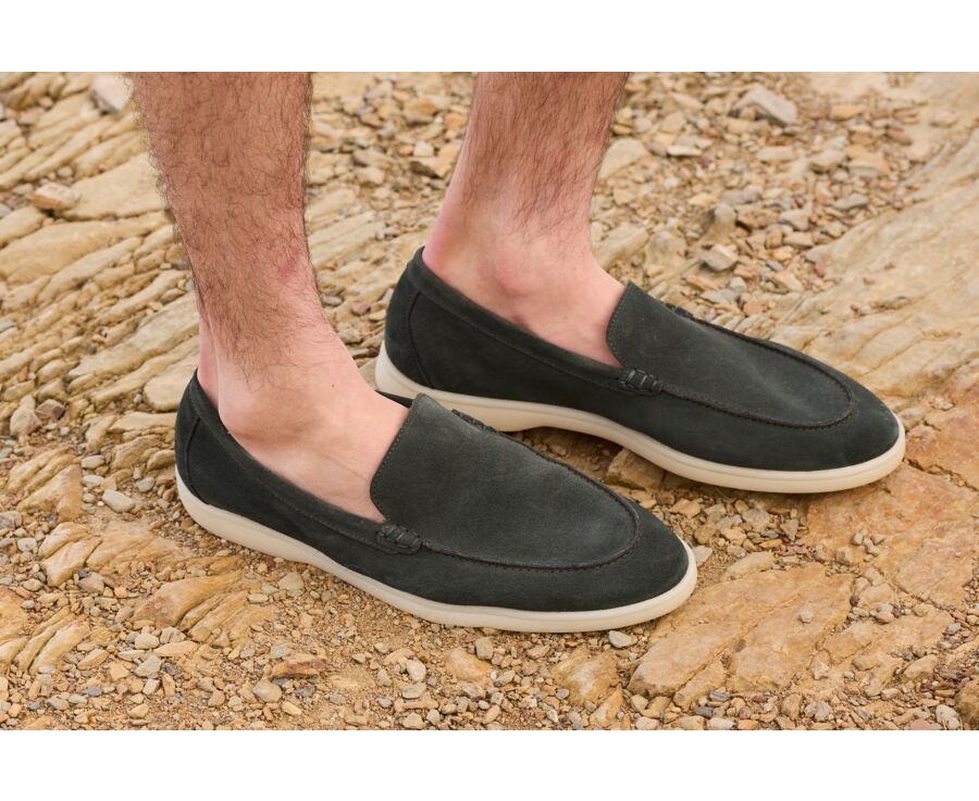 Dark Green Suade  Men's loafers - MANASOTA II