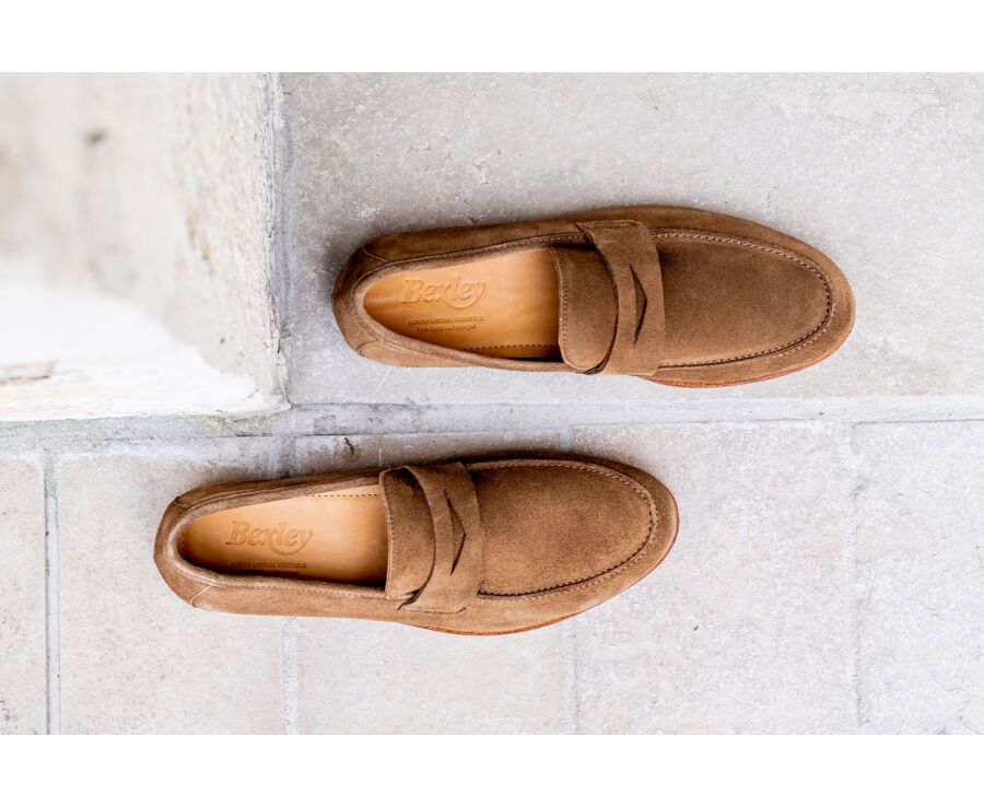 Mens taupe suede loafers best sale
