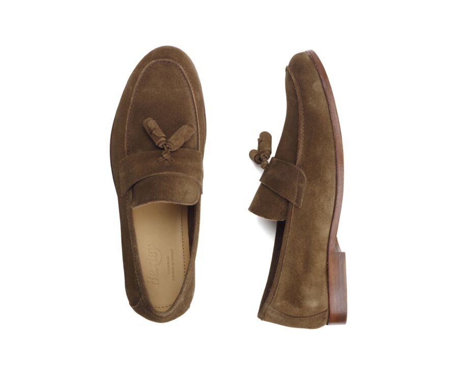 Hazelnut Leather Suede Men's loafers - BROGLIO