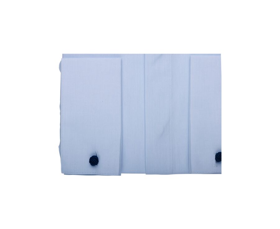Pale Blue shirt with French cuffs and covered placket - OLIVIO