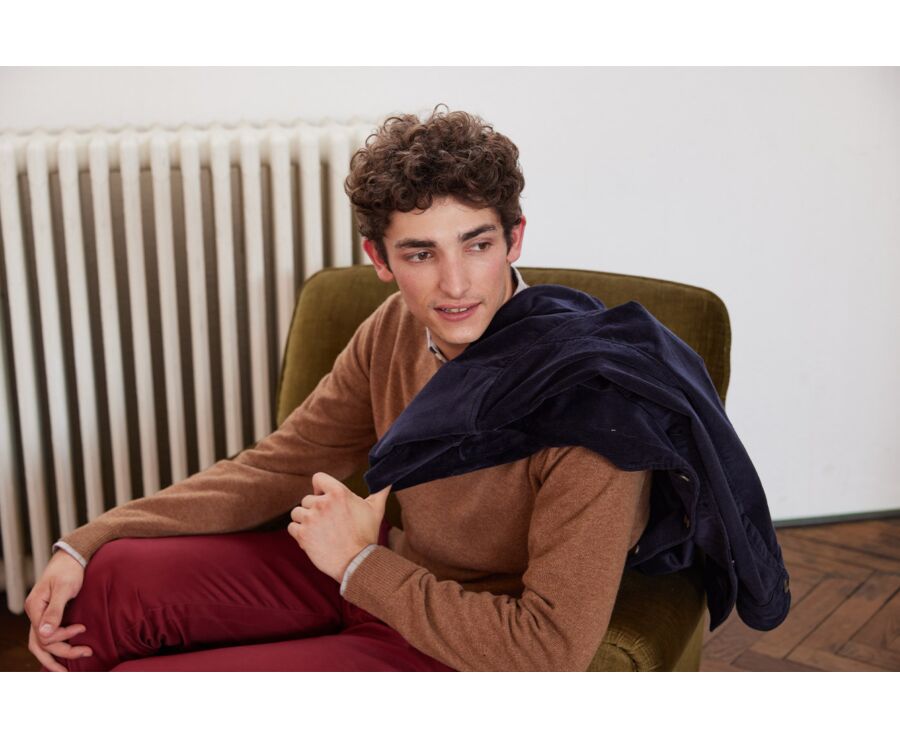 Men's Navy corduroy safari jacket - FLORENCIEN