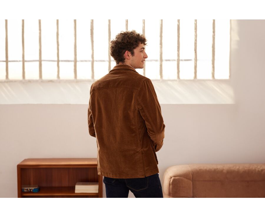 Men's dark camel corduroy safari jacket - FLORENCIEN
