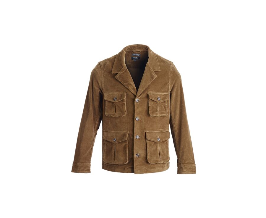 Men's dark camel corduroy safari jacket - FLORENCIEN