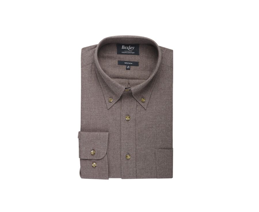 Taupe Flannel shirt - ANDER