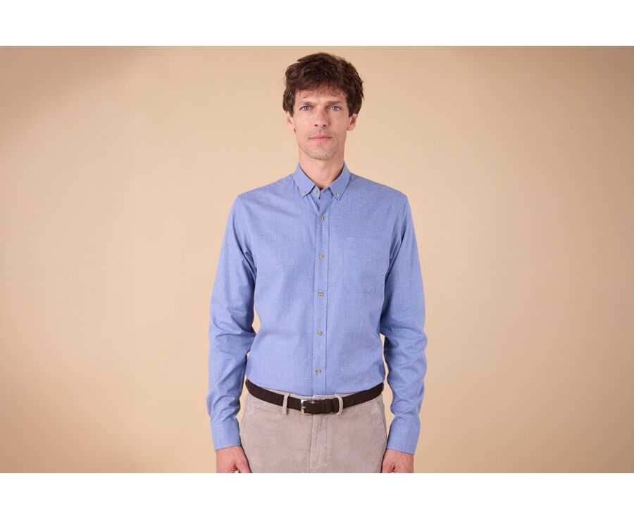 Flannel shirt - Blue Melange - ANDER