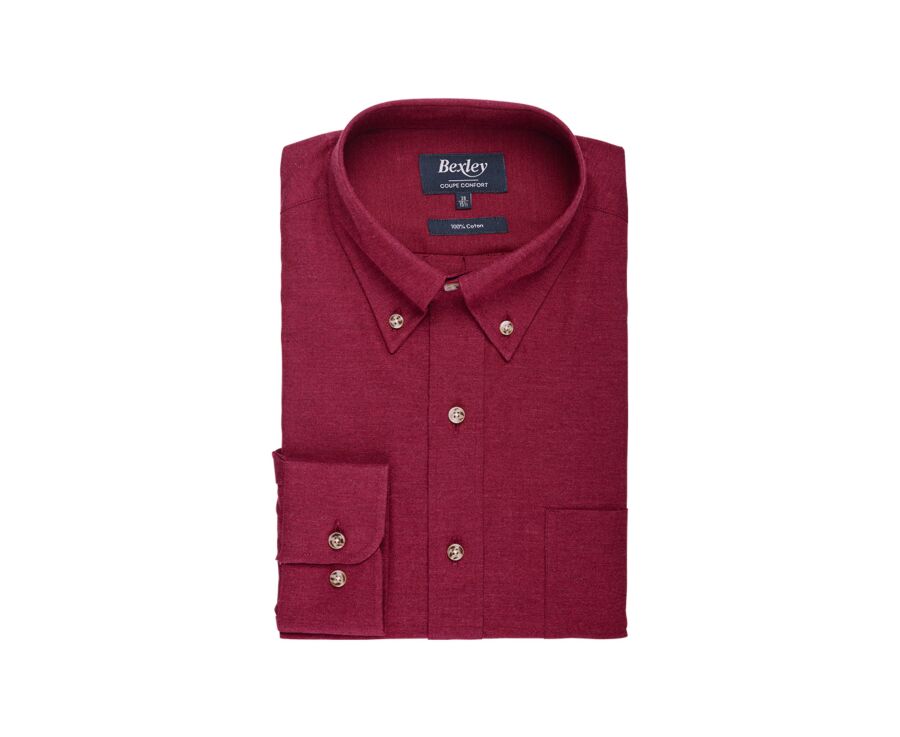 Flannel shirt - Burgundy Red - ANDER
