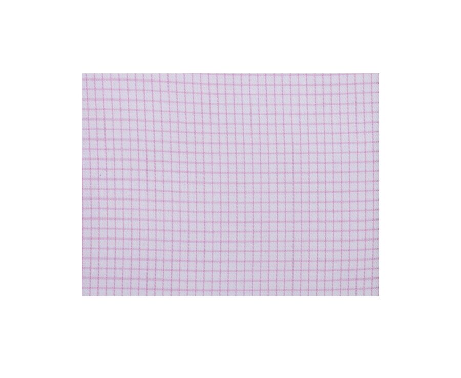 White with light pink check men's twill shirt - MARTINIEN