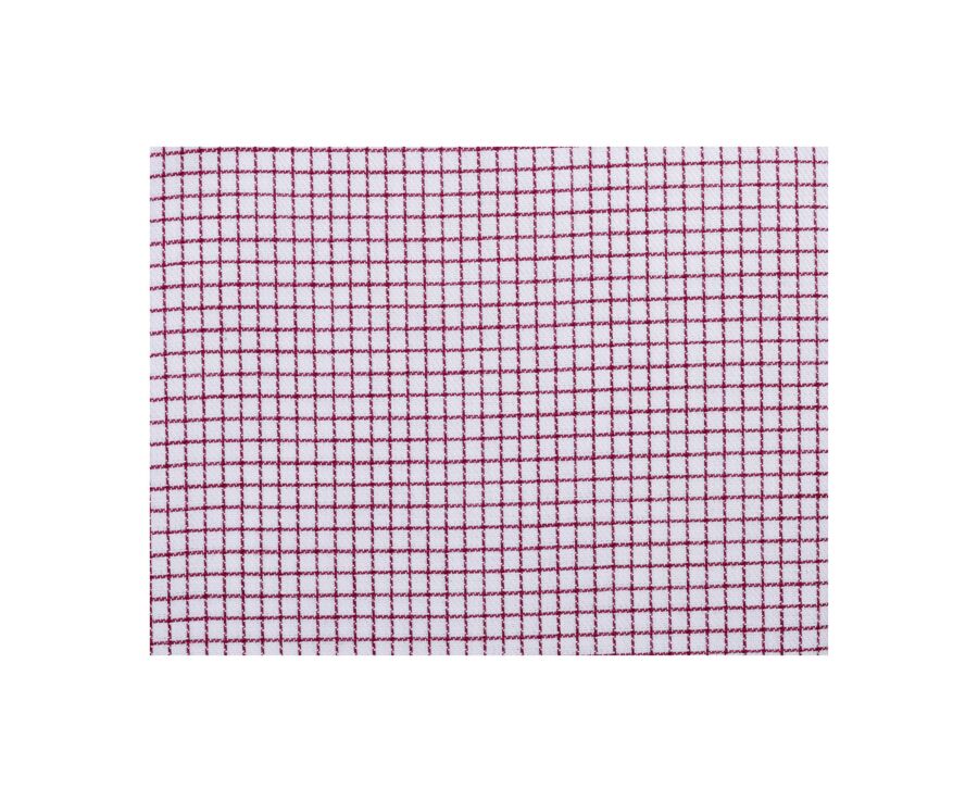 White with Burgundy check men's twill shirt - MARTINIEN