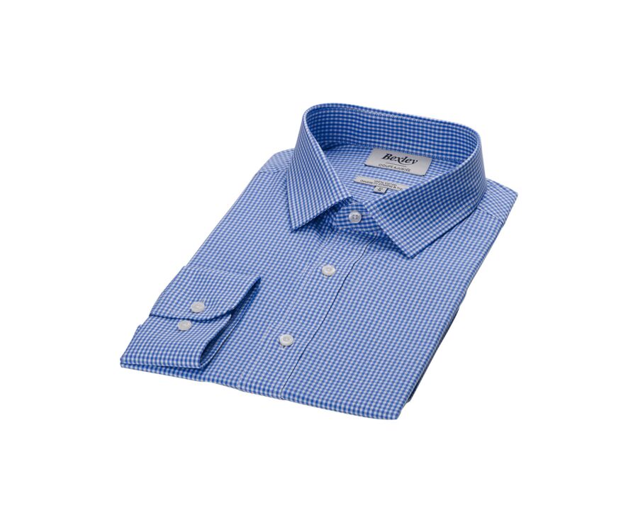 Light Blue & White Cotton shirt - Straight collar - VALAIRE