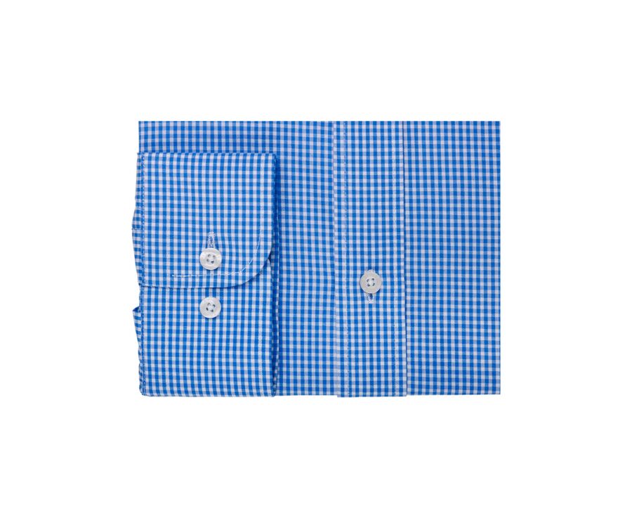 Light Blue & White Cotton shirt - Straight collar - VALAIRE