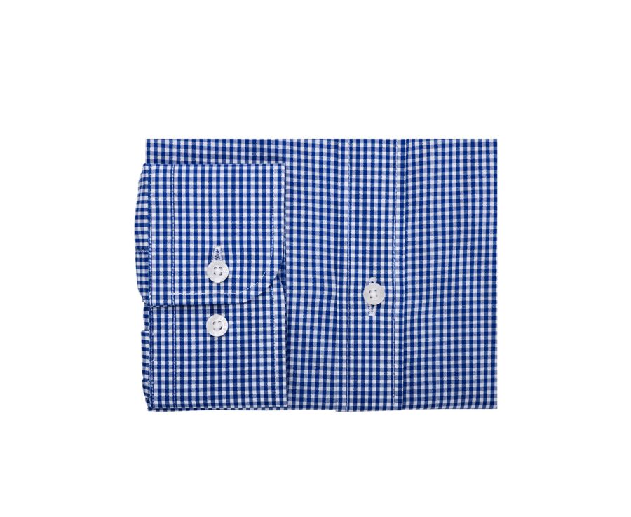 Blue & White Cotton shirt - Straight collar - VALAIRE