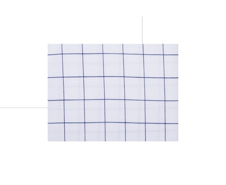 White shirt with blue checks - Straight collar - SERGIUS
