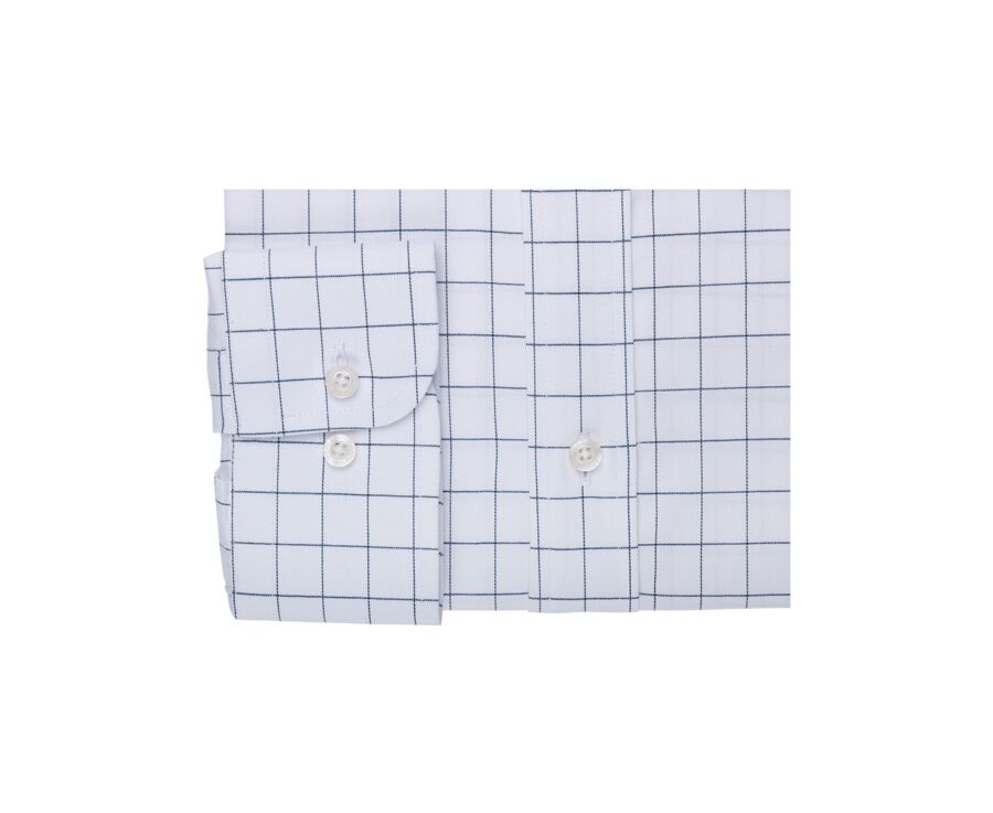 White shirt with green checks - Straight collar - SERGIUS