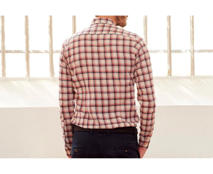 Red & Ecru Flannel shirt - Pocket - ALDERICK
