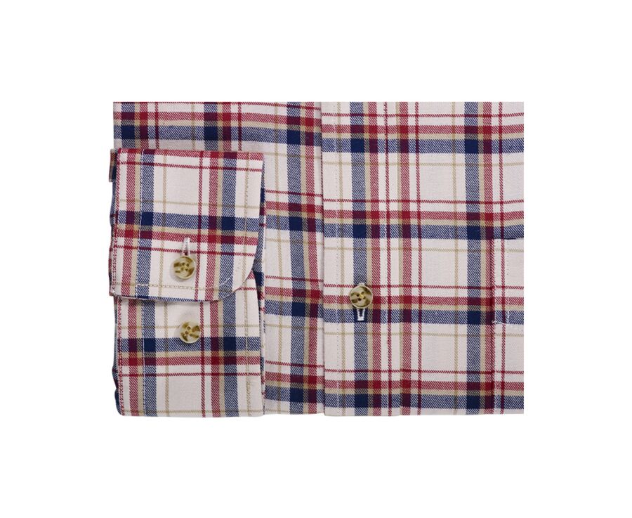 Red & Ecru Flannel shirt - Pocket - ALDERICK