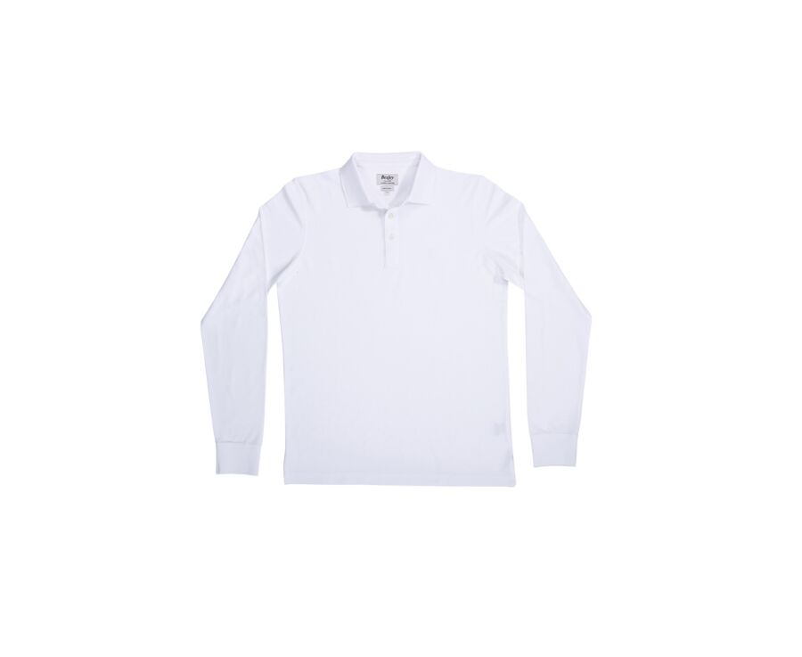 White Men's long sleeve polo shirt - ALEC II ML