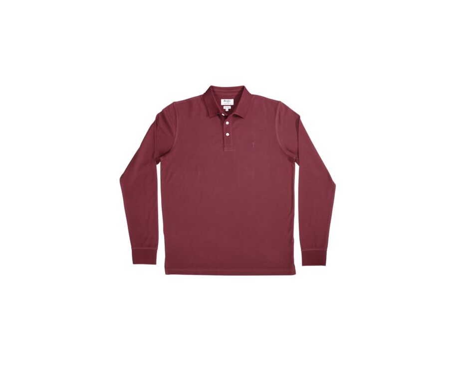 Burgundy Men's long sleeve polo shirt - ALEC II ML
