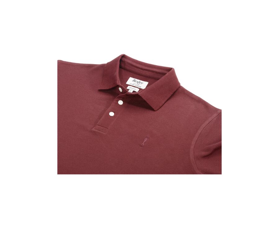 Burgundy Men's long sleeve polo shirt - ALEC II ML