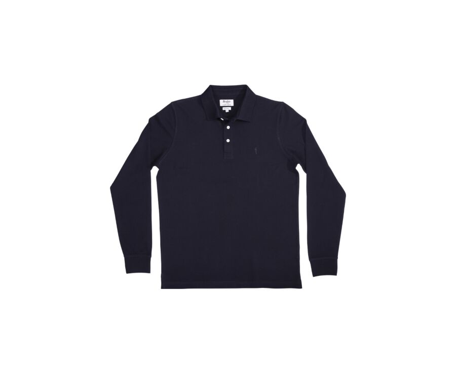 Black Men's long sleeve polo shirt - ALEC II ML