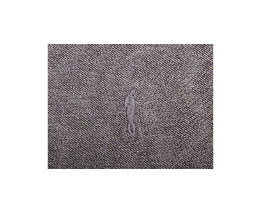 Taupe melange Men's long sleeve polo shirt - ALEC II ML