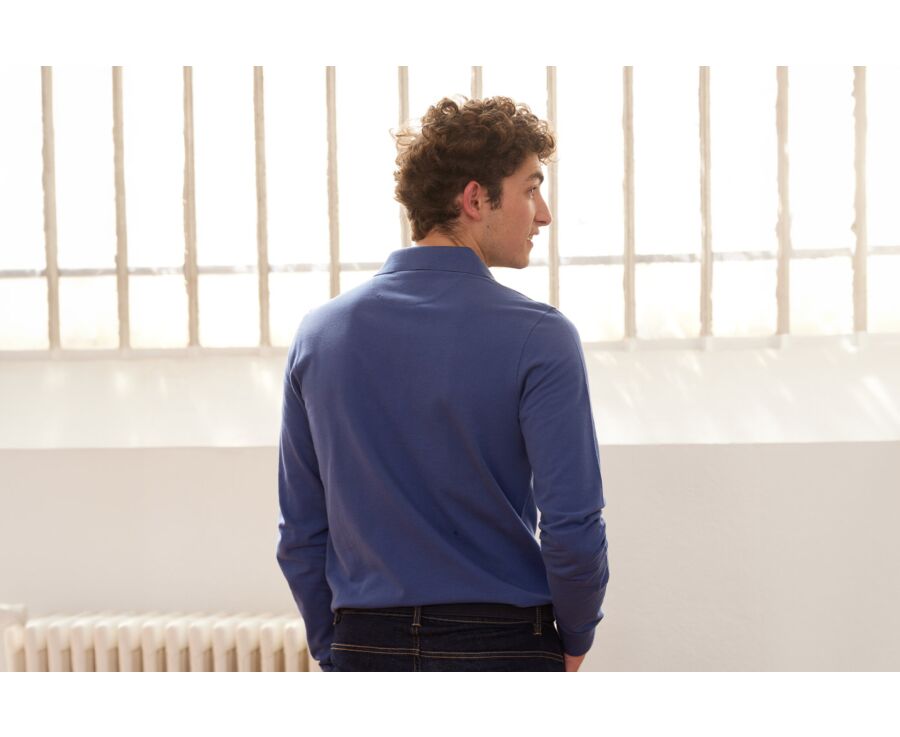 Royal Blue Men's long sleeve polo shirt - ALEC II ML